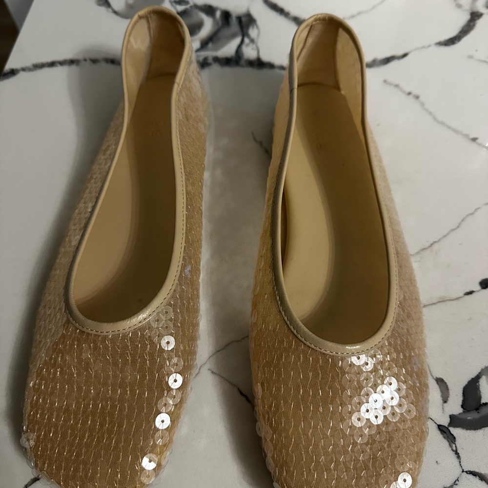 Vince Tan Sequin Flats
